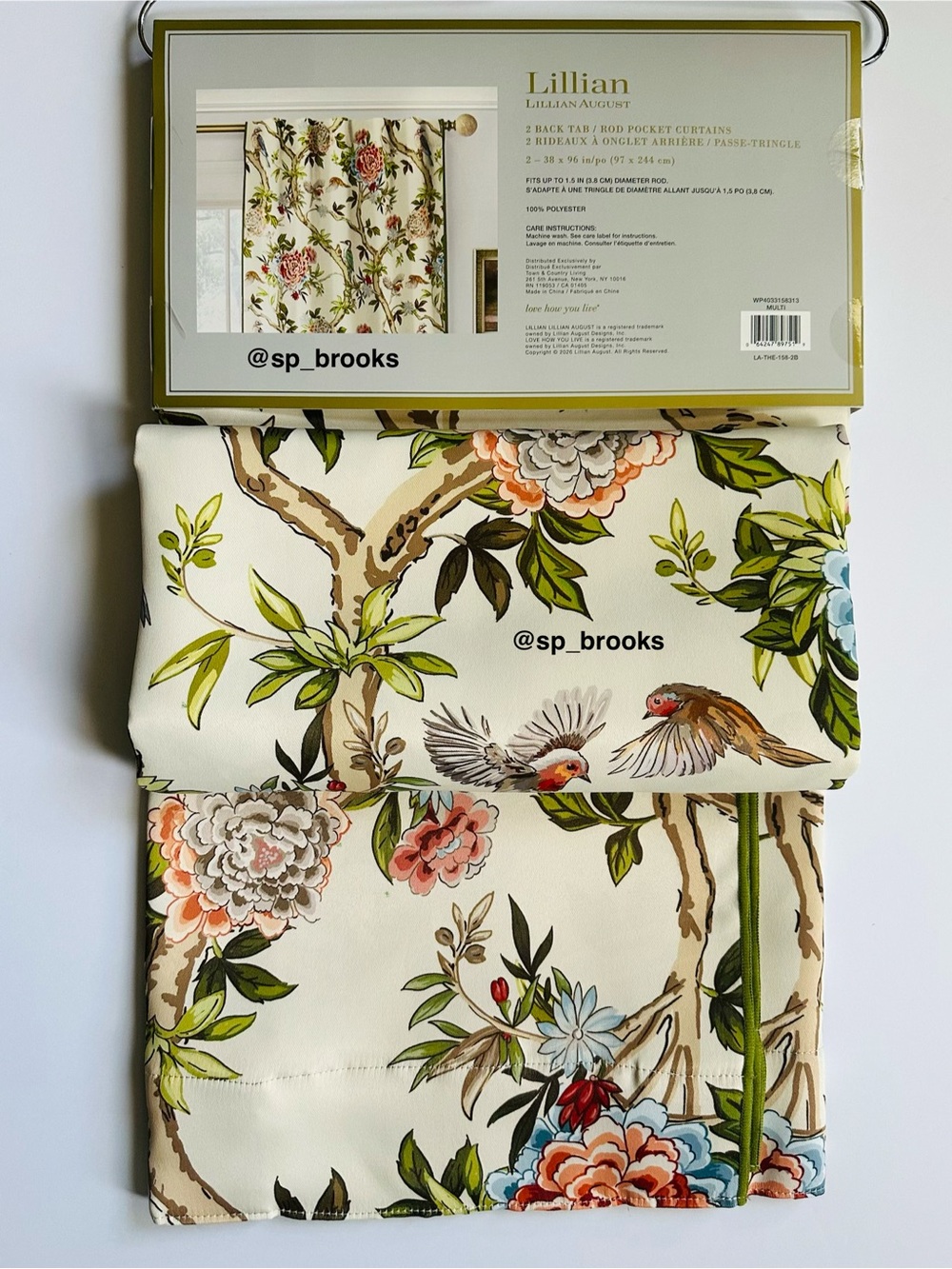 🎁2PC Lillian August Back Tab Rod Pocket Curtains - 36” x 96” - Multi - Picture 7 of 12